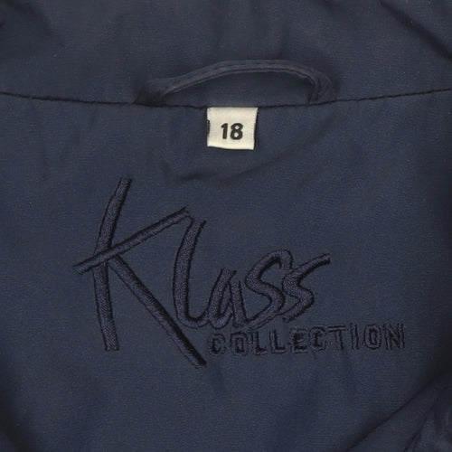 Klass Collection Women’s Blue Polyester Mid-Length Jacket Size 18