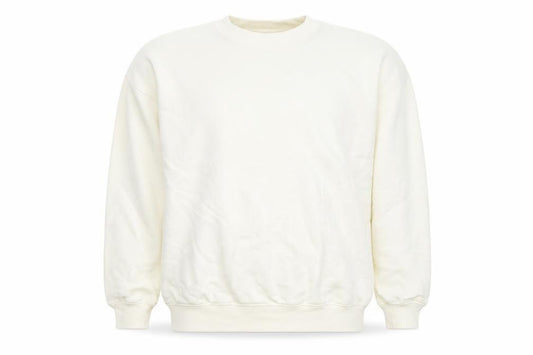 Front view of H&M Move Women Ivory Pullover Sweatshirt Small Cotton Blend Crew Neck