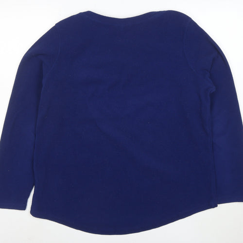 Lands’ End Womens Blue Fleece Pullover Sweatshirt XL
