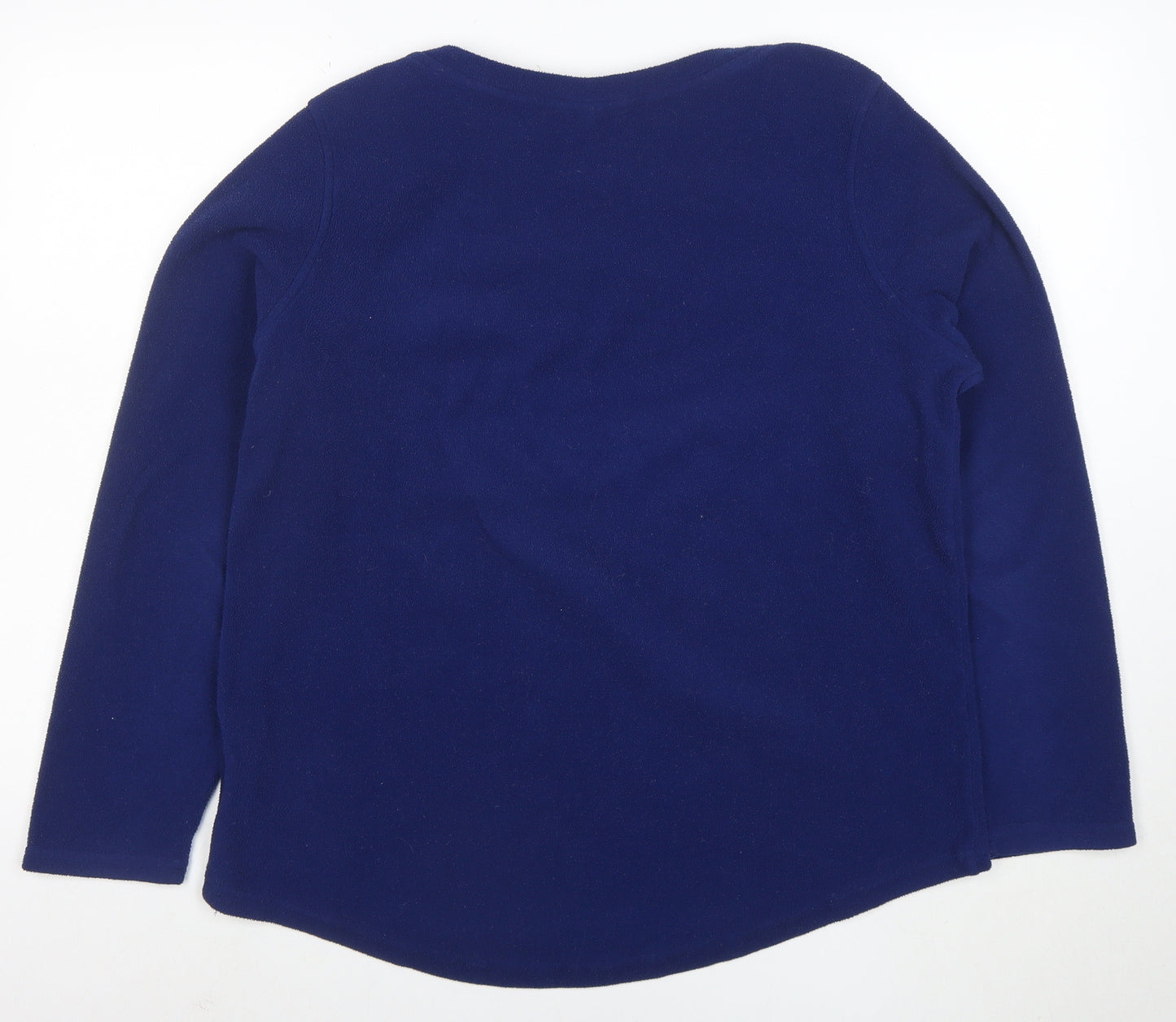 Lands’ End Womens Blue Fleece Pullover Sweatshirt XL