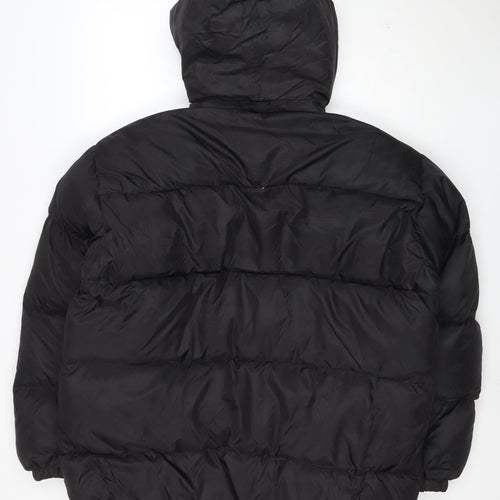 IDEAL Mens Black M Puffer Jacket Hooded Nylon Down Winter Coat