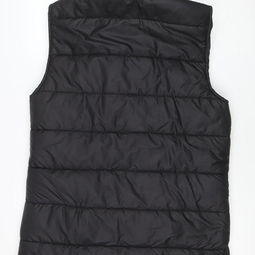 I Saw It First Womens Black Puffer Hooded Long Waistcoat M