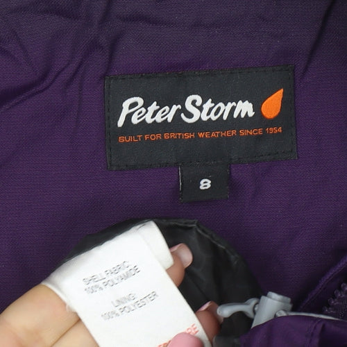 Peter Storm Women’s Purple Waterproof Hooded Jacket Size 8