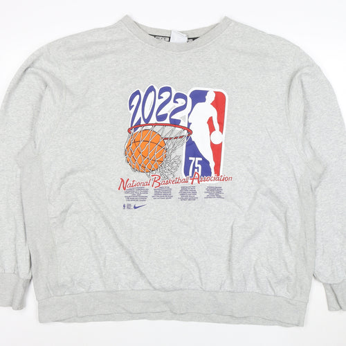 Nike Men's Grey 2XL Crew Neck NBA 2022 Sweatshirt