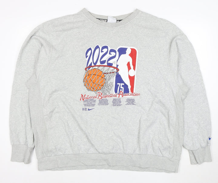 Nike Men's Grey 2XL Crew Neck NBA 2022 Sweatshirt
