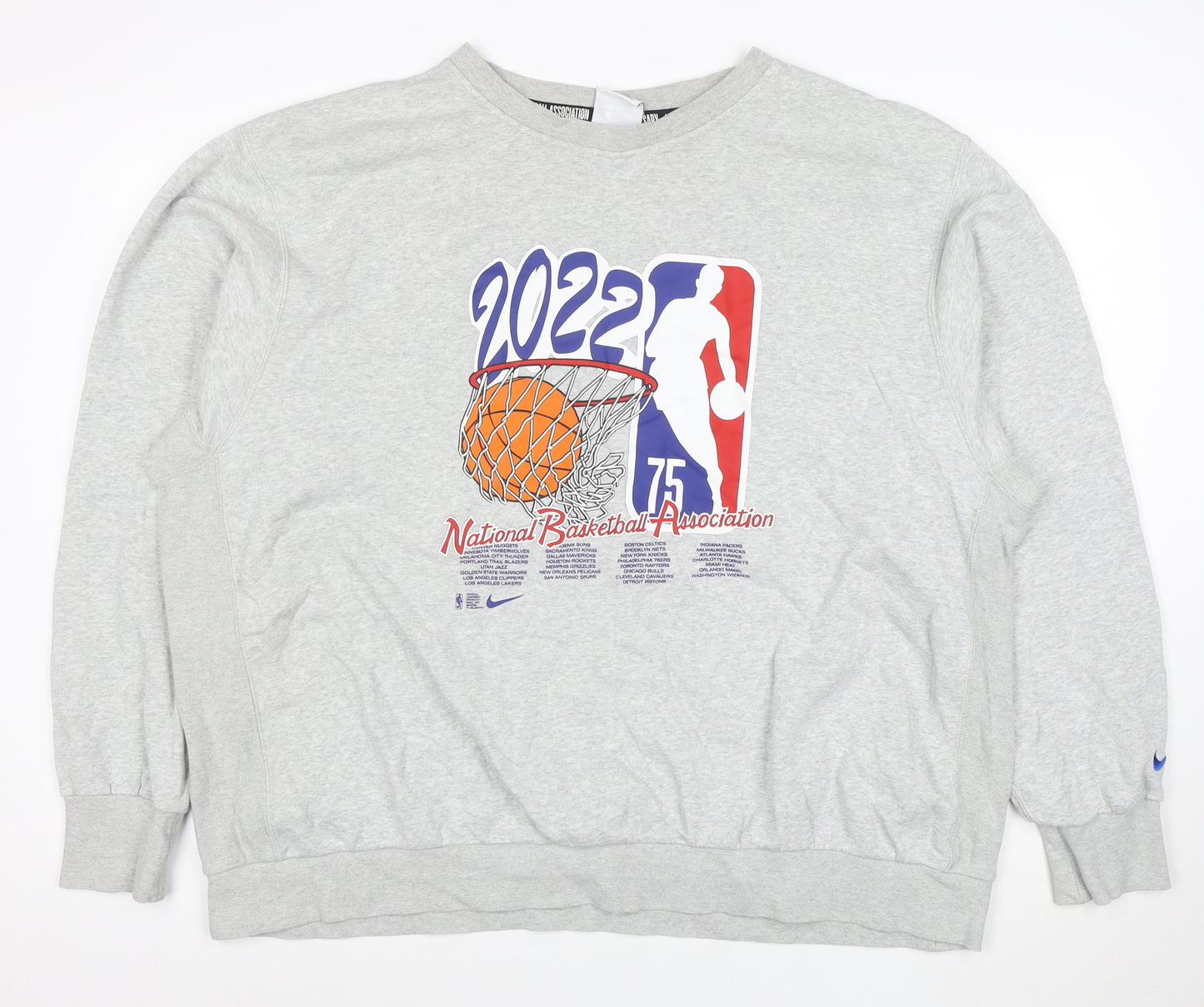 Nike Men's Grey 2XL Crew Neck NBA 2022 Sweatshirt