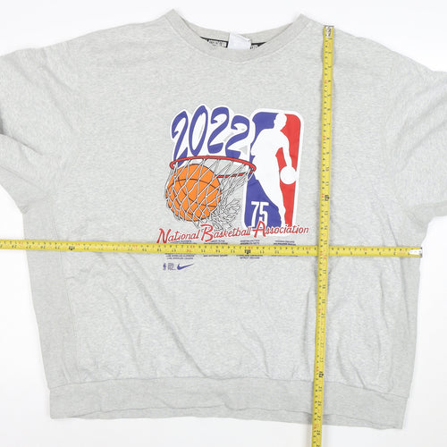 Nike Men's Grey 2XL Crew Neck NBA 2022 Sweatshirt