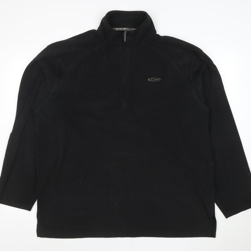 Gelert Men's Black 2XL Fleece 1/2 Zip Pullover Sweatshirt
