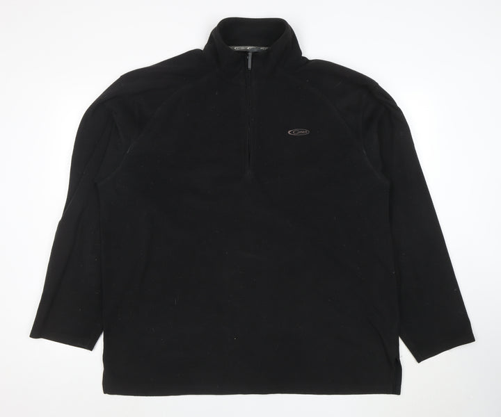 Gelert Men's Black 2XL Fleece 1/2 Zip Pullover Sweatshirt