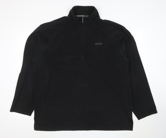 Gelert Men's Black 2XL Fleece 1/2 Zip Pullover Sweatshirt