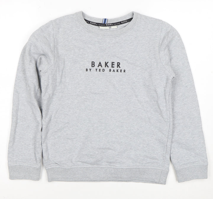 Baker by Ted Baker Boys Grey Logo Sweatshirt 11 Years Cotton Blend