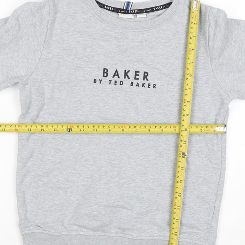 Baker by Ted Baker Boys Grey Logo Sweatshirt 11 Years Cotton Blend
