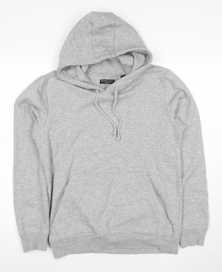 Brave Soul Men’s Grey Pullover Hoodie Size S Regular Fit