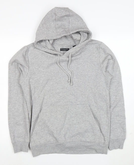 Brave Soul Men’s Grey Pullover Hoodie Size S Regular Fit