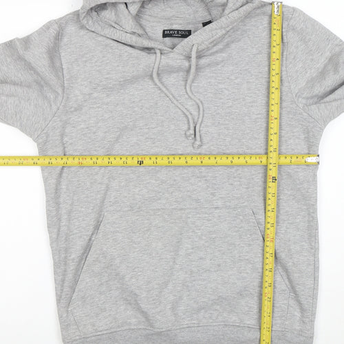 Brave Soul Men’s Grey Pullover Hoodie Size S Regular Fit
