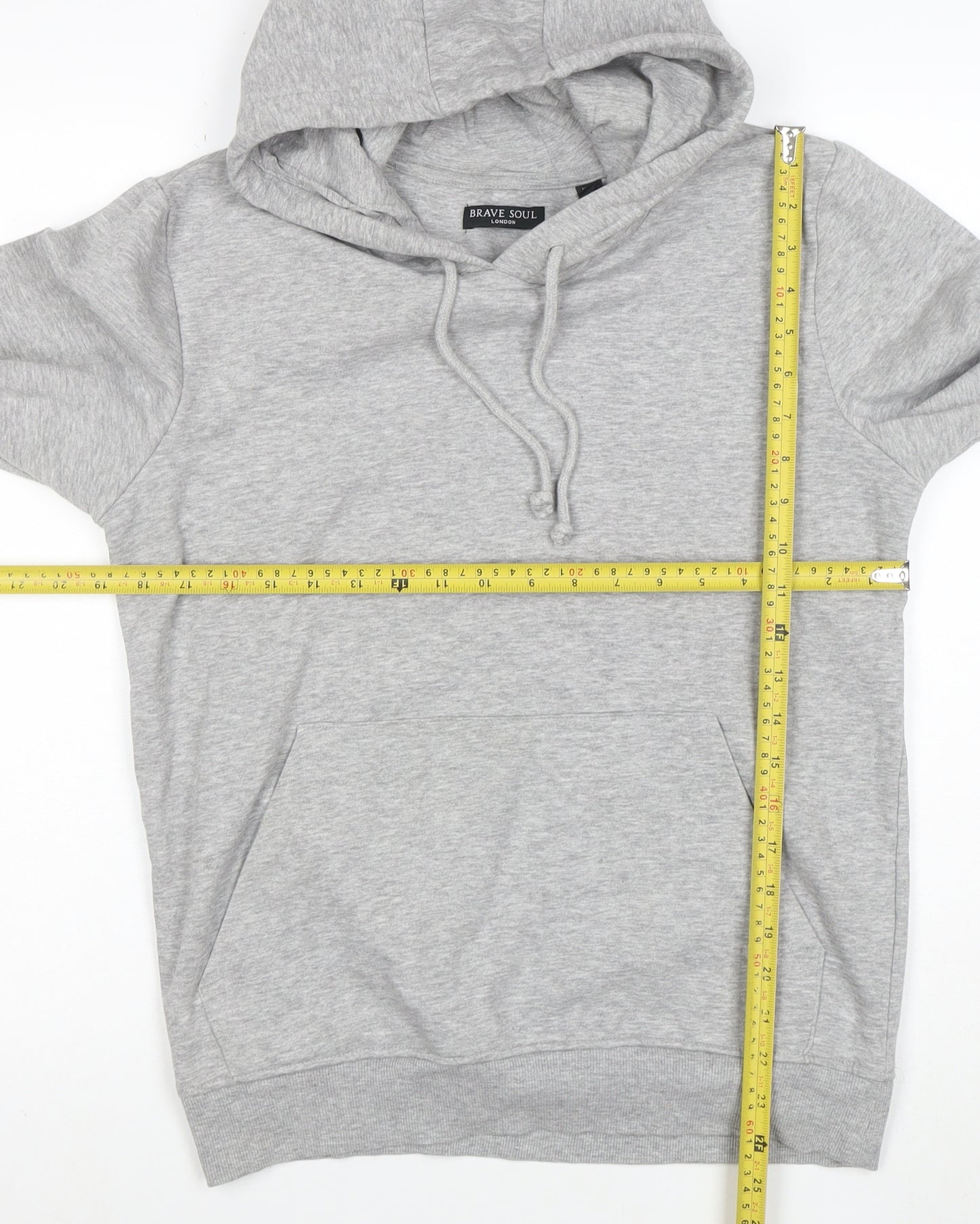 Brave Soul Men’s Grey Pullover Hoodie Size S Regular Fit