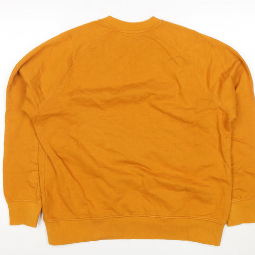 John Lewis Men Mustard Sweatshirt M Crew Neck Cotton Casual Top