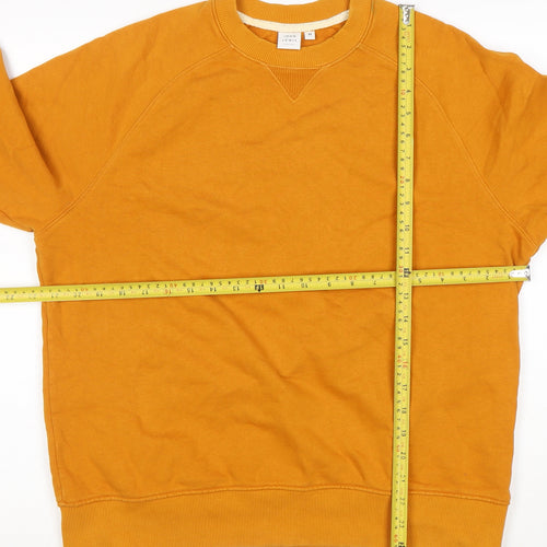 John Lewis Men Mustard Sweatshirt M Crew Neck Cotton Casual Top