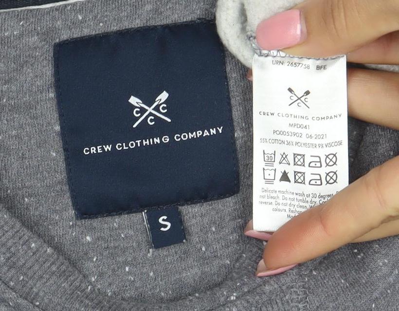 Crew Clothing Company Men's Grey Small Cotton Blend Crew Neck Sweatshirt