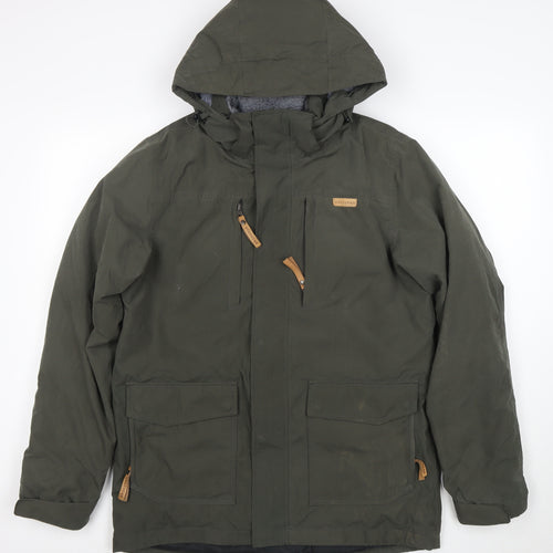 Ayacucho Mens Green S Hooded Waterproof Parka Jacket