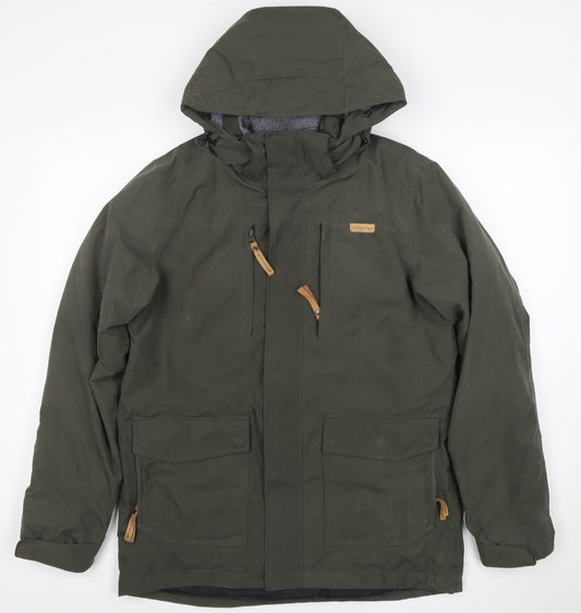 Ayacucho Mens Green S Hooded Waterproof Parka Jacket