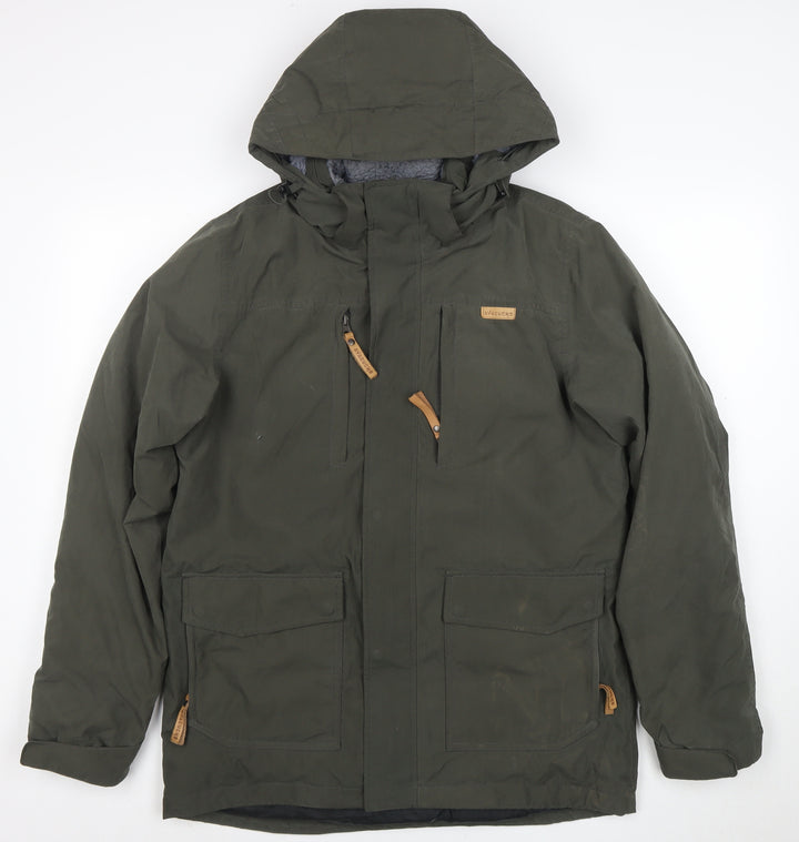 Ayacucho Mens Green S Hooded Waterproof Parka Jacket