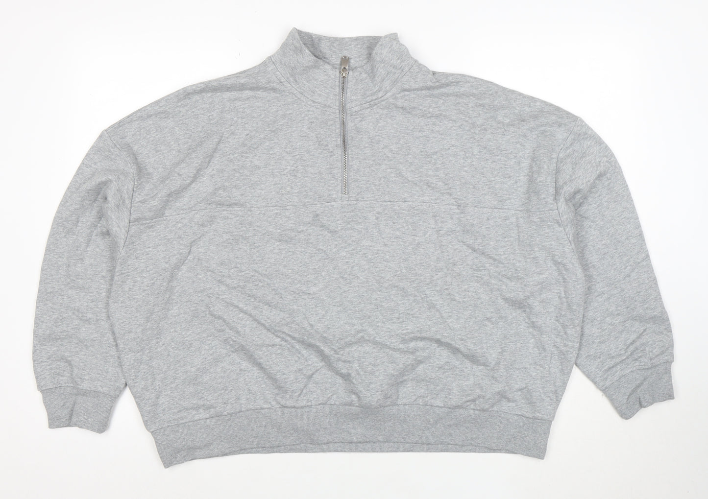 Marks and Spencer Women Grey XL 1/2 Zip Pullover Sweatshirt