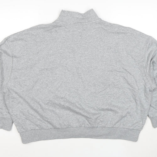 Marks and Spencer Women Grey XL 1/2 Zip Pullover Sweatshirt