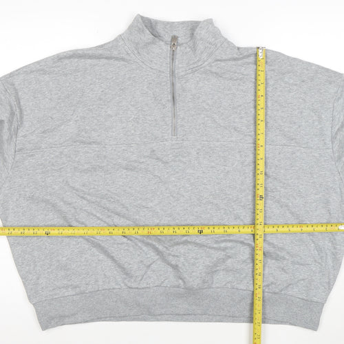 Marks and Spencer Women Grey XL 1/2 Zip Pullover Sweatshirt