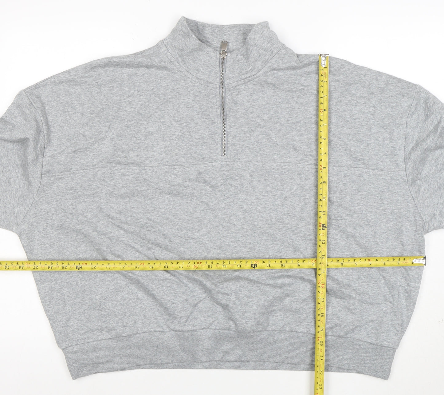 Marks and Spencer Women Grey XL 1/2 Zip Pullover Sweatshirt