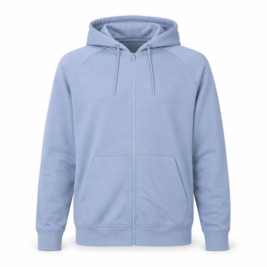 Front view of Marks & Spencer Men’s Blue Full Zip Hoodie, size L
