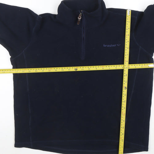 Brasher Womens Navy Fleece 1/2 Zip Pullover Sweatshirt Size M
