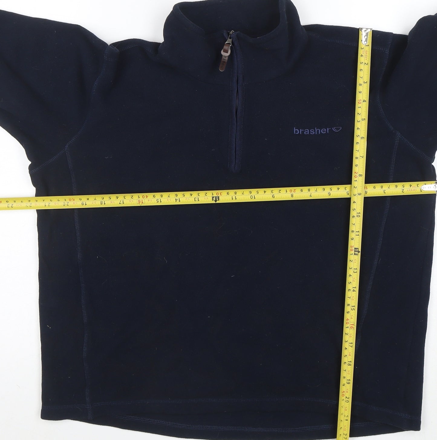 Brasher Womens Navy Fleece 1/2 Zip Pullover Sweatshirt Size M