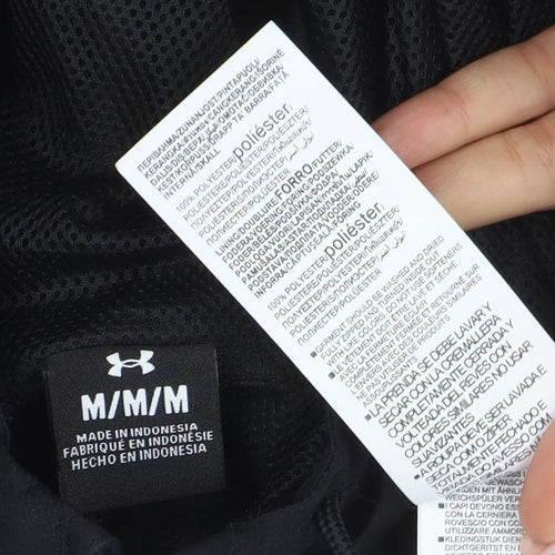 Under Armour Men's Black M Hooded Full Zip Sports Windbreaker Jacket