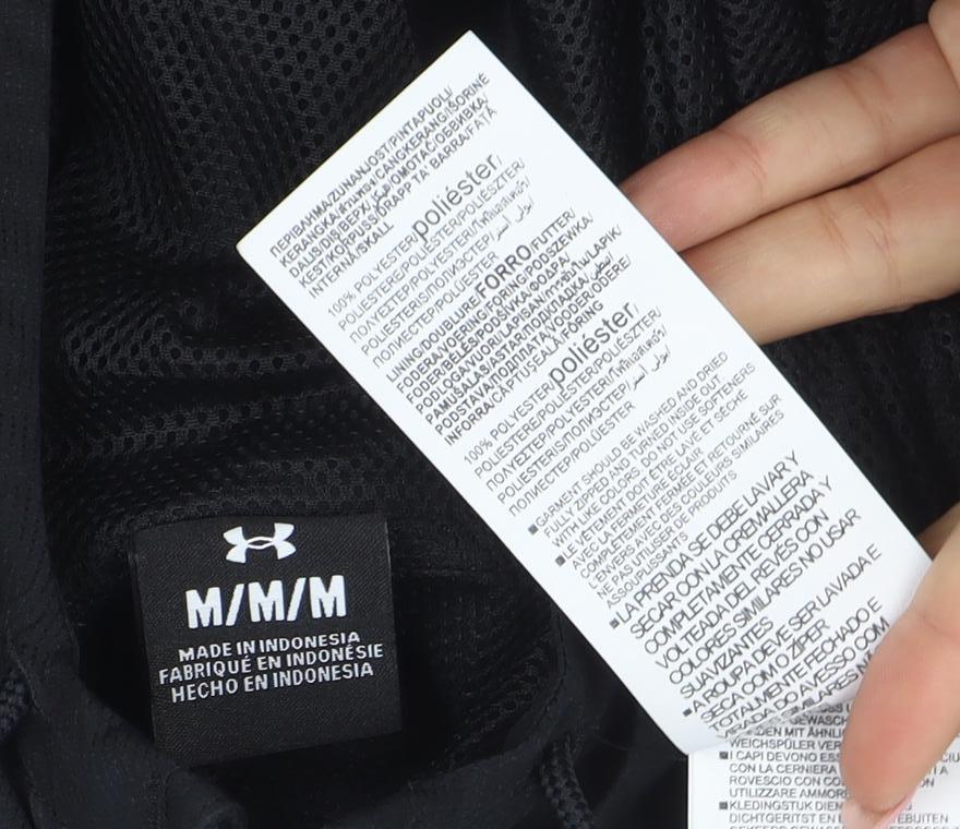 Under Armour Men's Black M Hooded Full Zip Sports Windbreaker Jacket