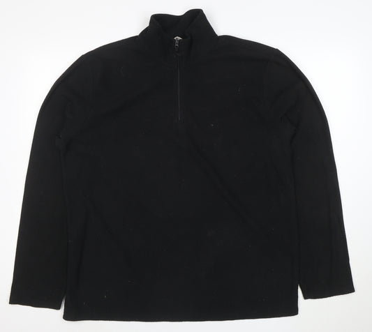 Mountain Warehouse Men's Black Fleece 1/4 Zip Pullover Sweatshirt L