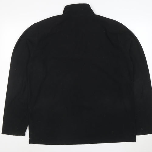 Mountain Warehouse Men's Black Fleece 1/4 Zip Pullover Sweatshirt L