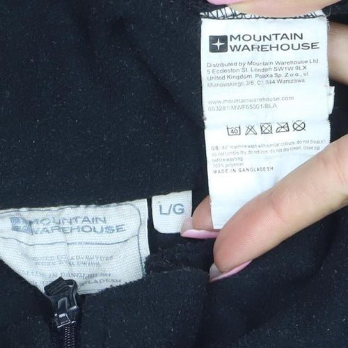 Mountain Warehouse Men's Black Fleece 1/4 Zip Pullover Sweatshirt L