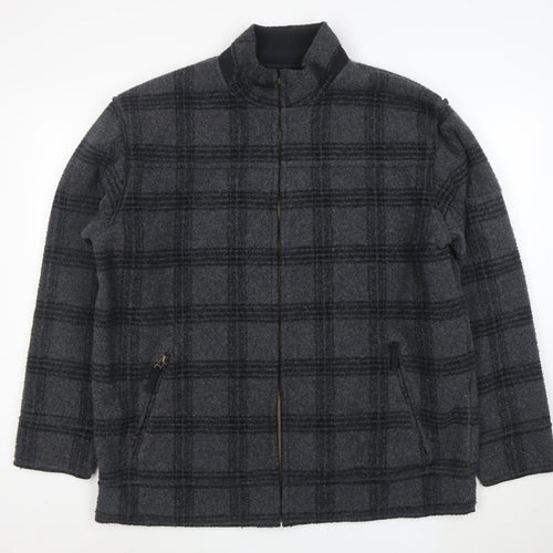 NEXT Men's Grey Check XL Full Zip Fleece Lined Jacket