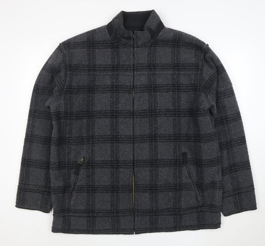 NEXT Men's Grey Check XL Full Zip Fleece Lined Jacket