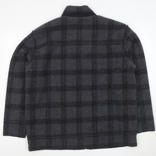NEXT Men's Grey Check XL Full Zip Fleece Lined Jacket