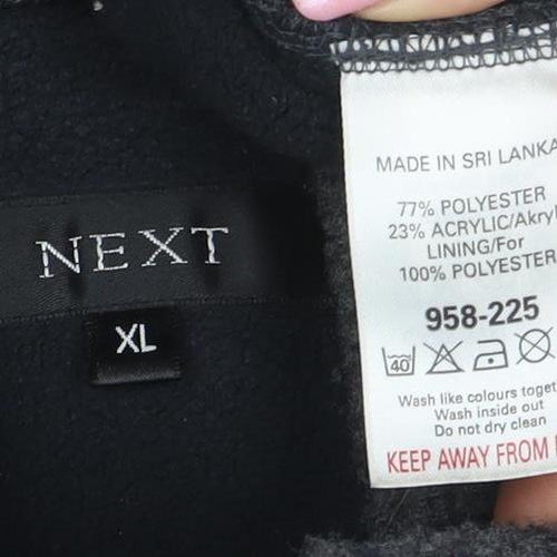 NEXT Men's Grey Check XL Full Zip Fleece Lined Jacket