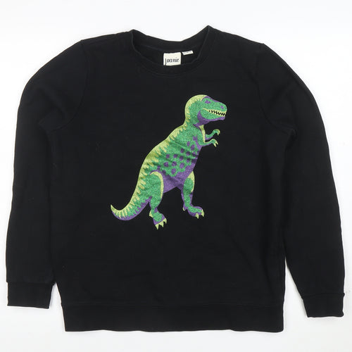 Joanie Boys Black Dinosaur Sweatshirt S Crew Neck Pullover