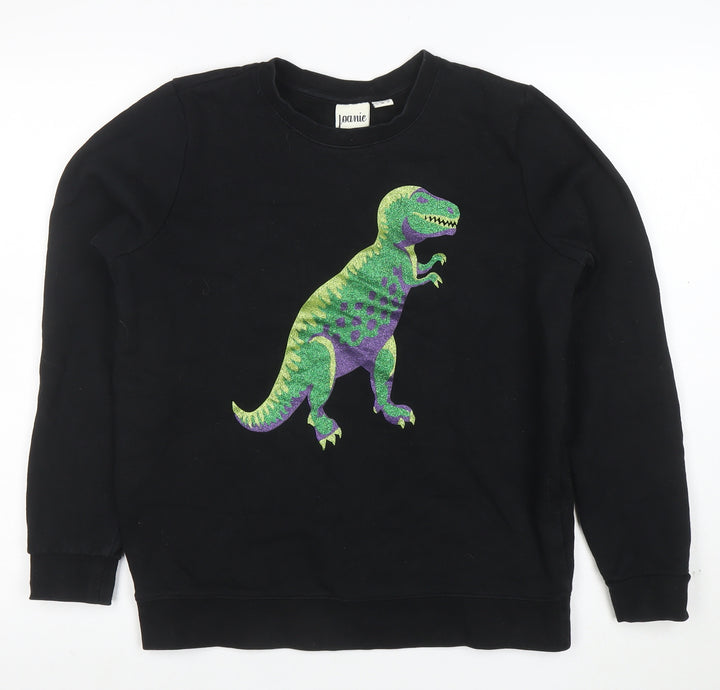 Joanie Boys Black Dinosaur Sweatshirt S Crew Neck Pullover