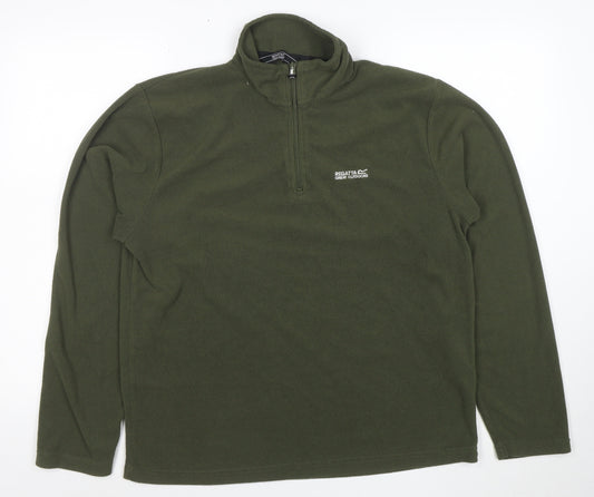 Regatta Mens Green Fleece 1/2 Zip Pullover Sweatshirt Size M