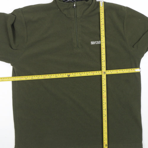 Regatta Mens Green Fleece 1/2 Zip Pullover Sweatshirt Size M