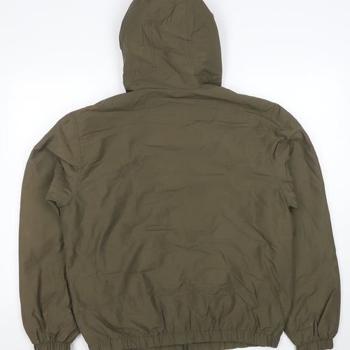 Pull&Bear Men's Green Hooded Windbreaker Jacket Size M 38in