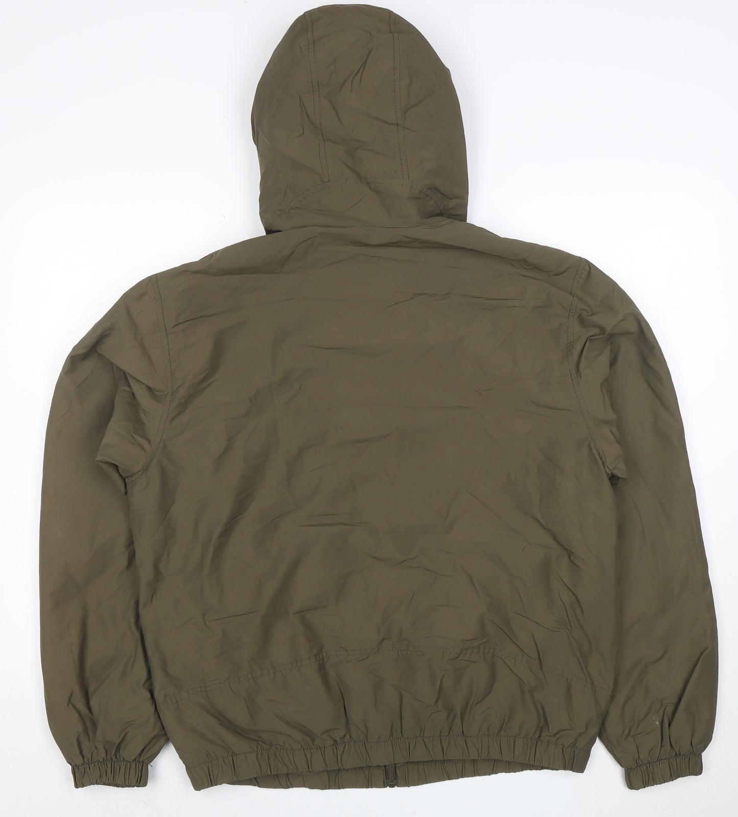 Pull&Bear Men's Green Hooded Windbreaker Jacket Size M 38in