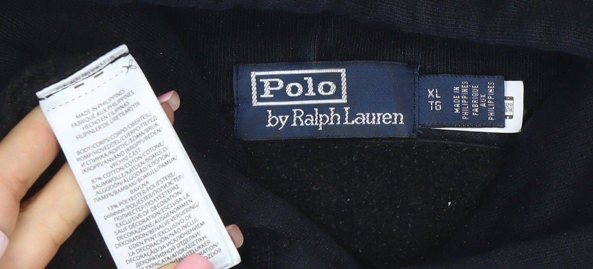 Polo Ralph Lauren Men's Black XL Pullover Hoodie Cotton Fleece