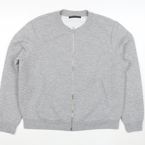 Marks and Spencer Women Grey Full Zip Sweatshirt UK 16 Polyester Blend